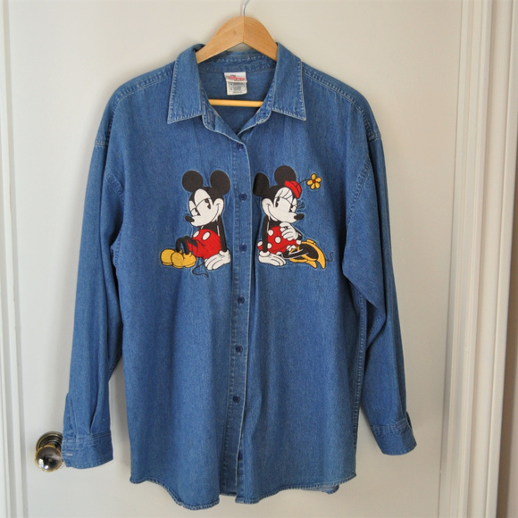 The Disney Store Tops - The Disney Store Denim Embroidered Top Size XL